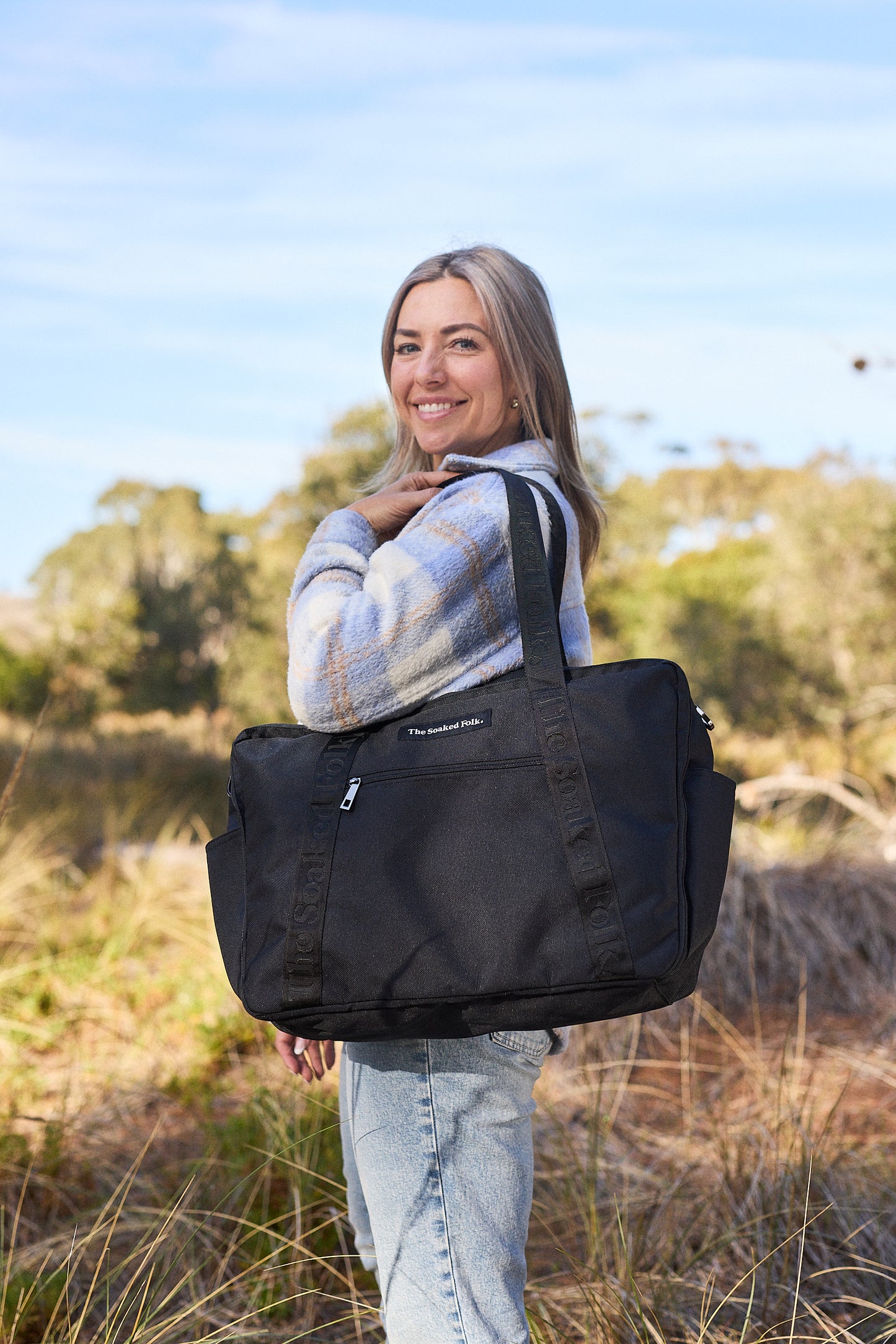 The Soaked Tote - Blue Graphite